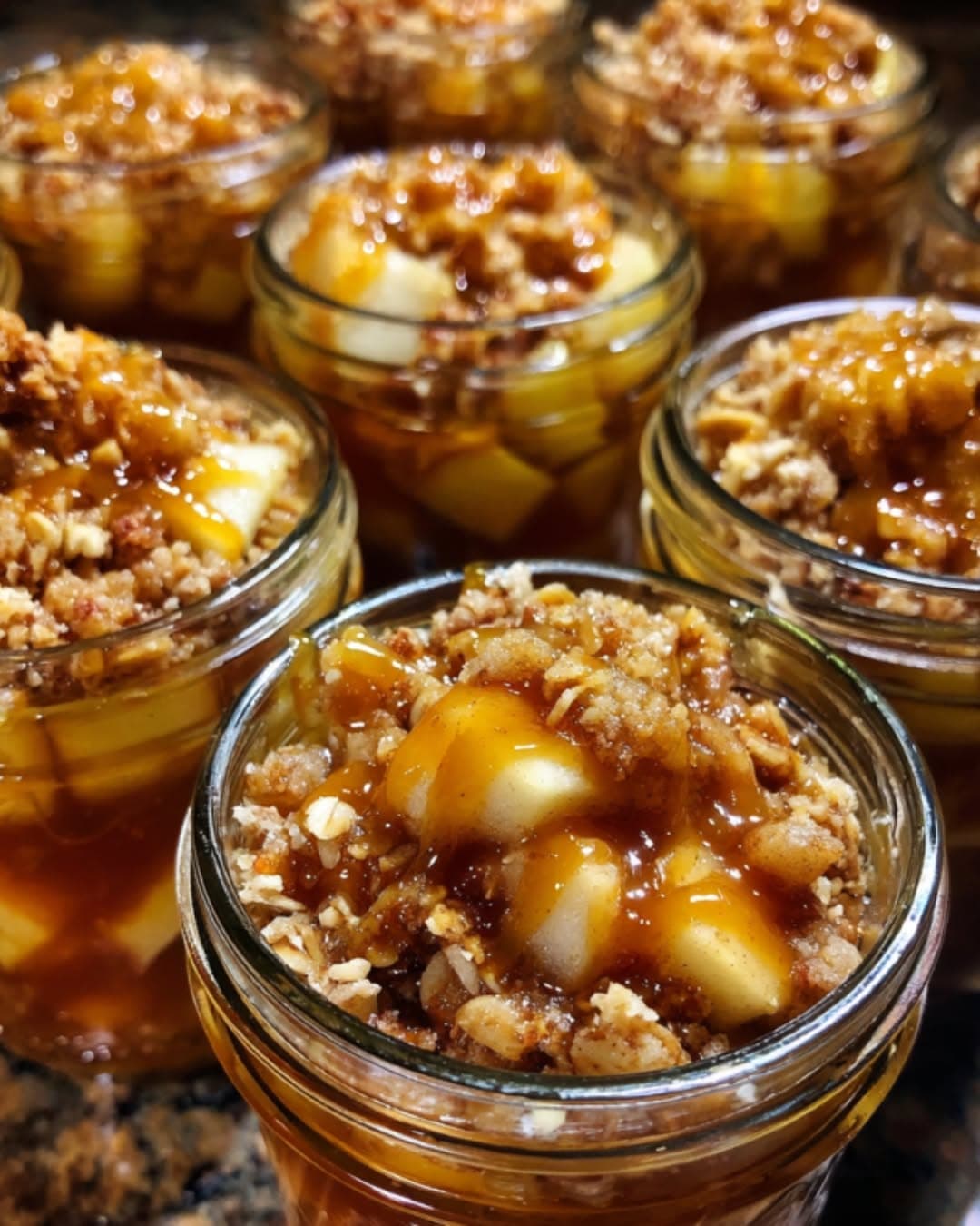 Caramel Apple Crisp in a Jar