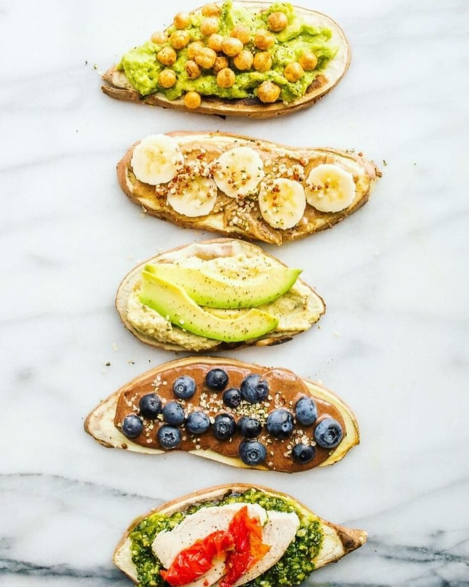 High Protein Sweet Potato Toast (5 Ways)