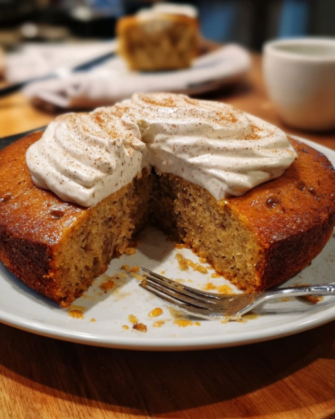 Maple Date Cake with Cinnamon Cream