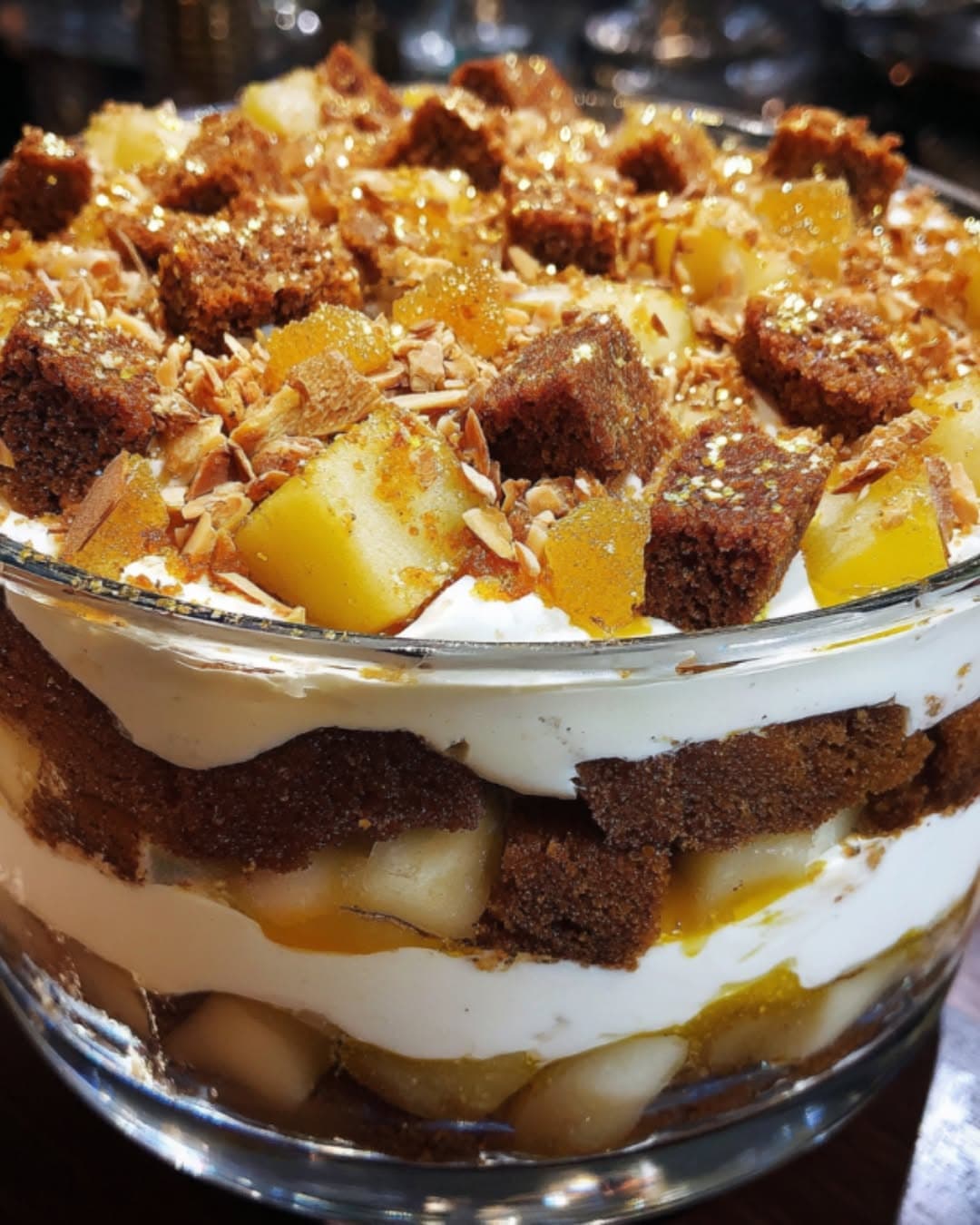 Pear and Gingerbread Trifle