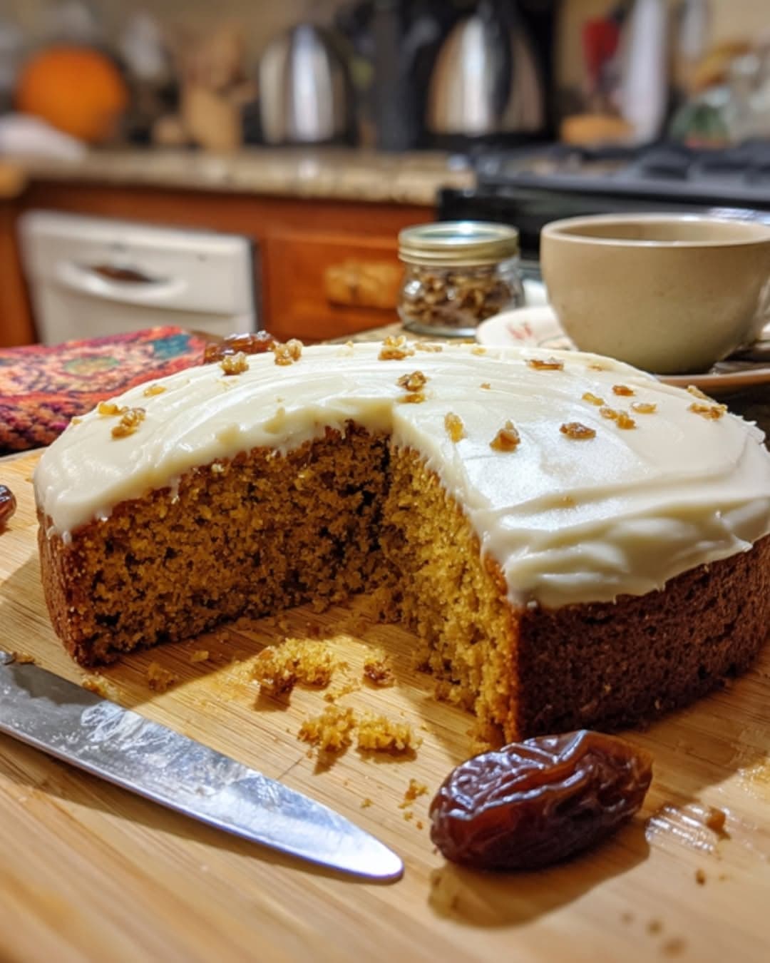 Pumpkin Date Cake with Cream Cheese Icing