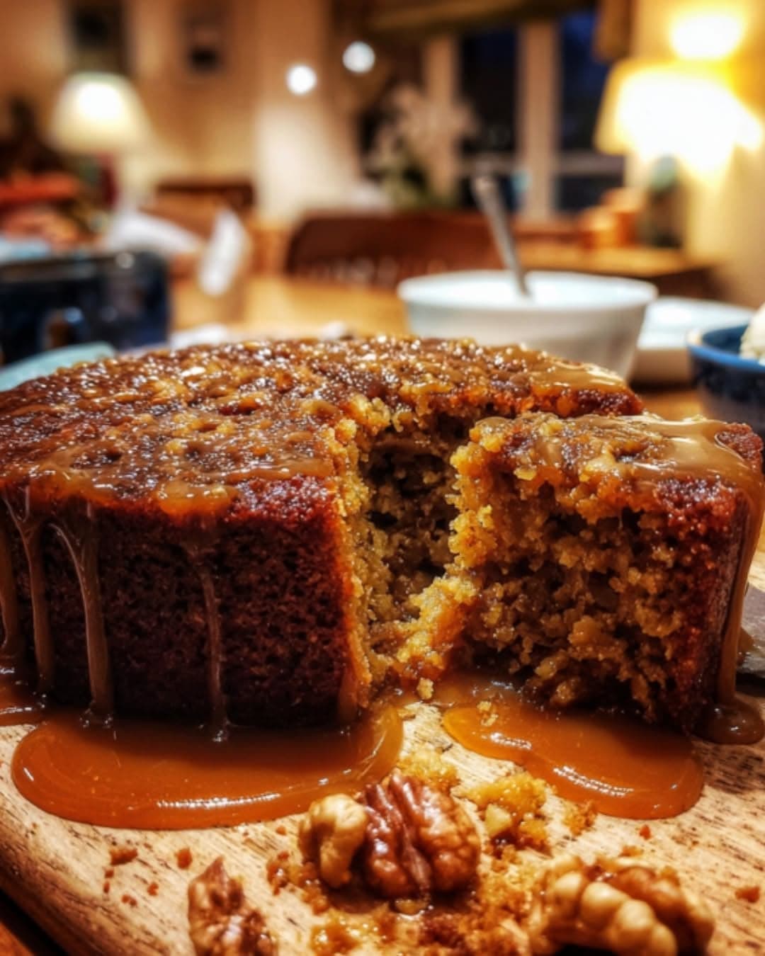 Sticky Toffee Pudding with Date & Walnut