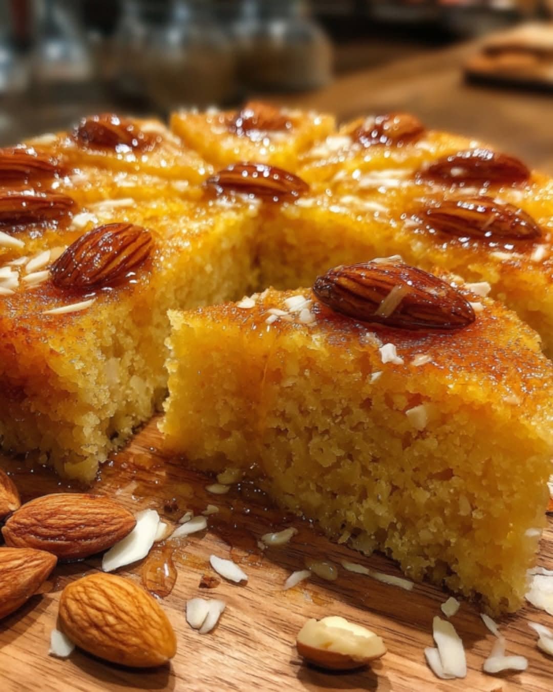 Almond and Coconut Semolina Cake with Orange Syrup