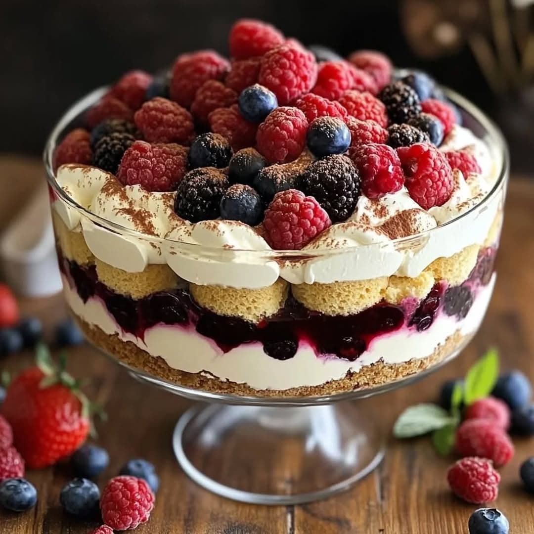 Berry Tiramisu Trifle