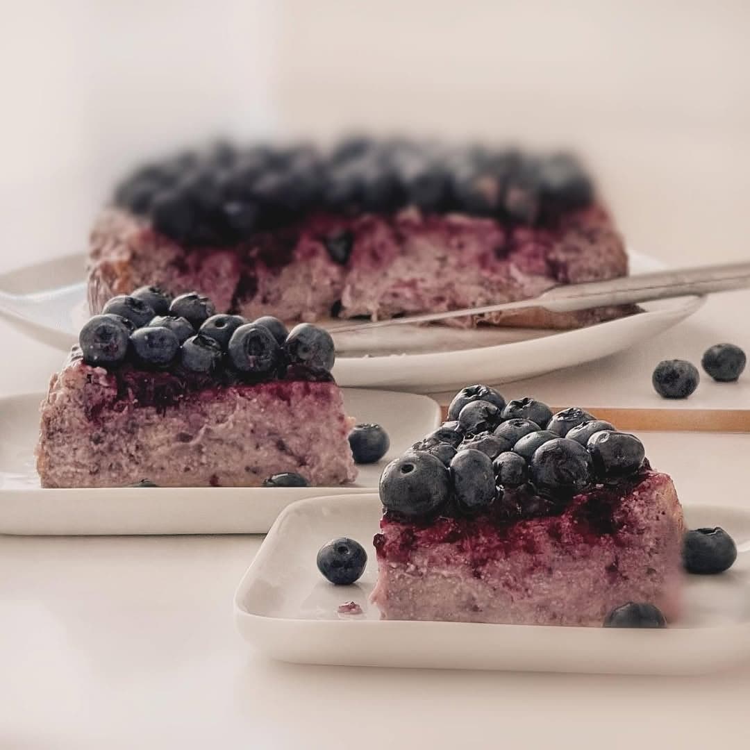 Blueberry Cottage Cheese Cheesecake