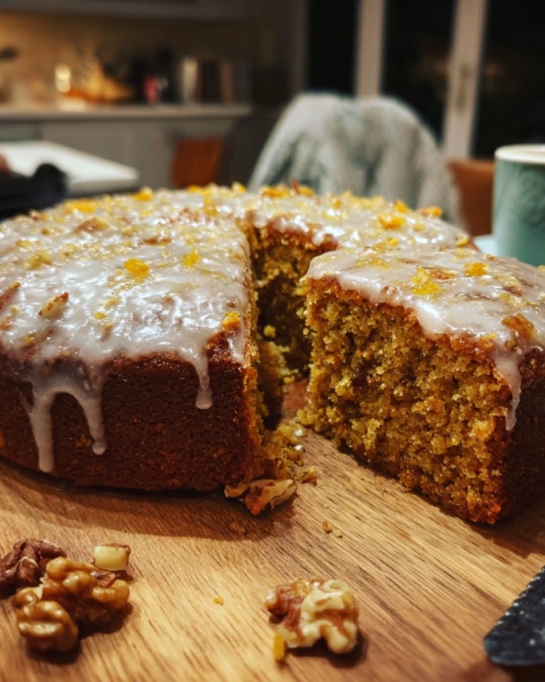 Chai-Spiced Carrot Cake with Cardamom Glaze
