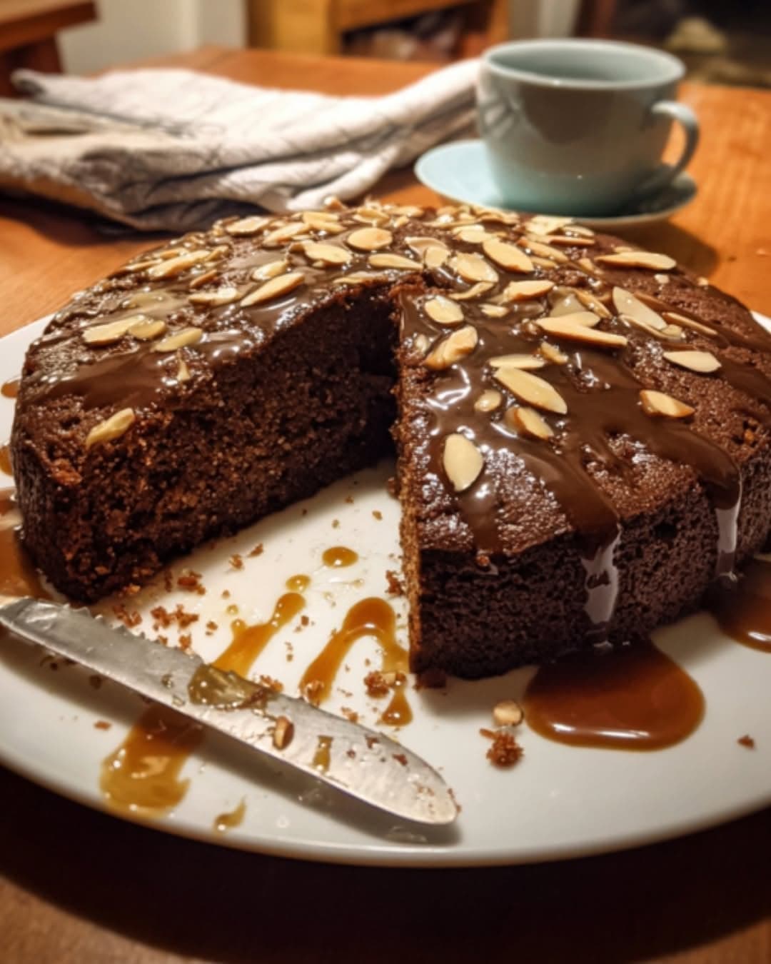 Chocolate Almond Cake with Coffee Drizzle