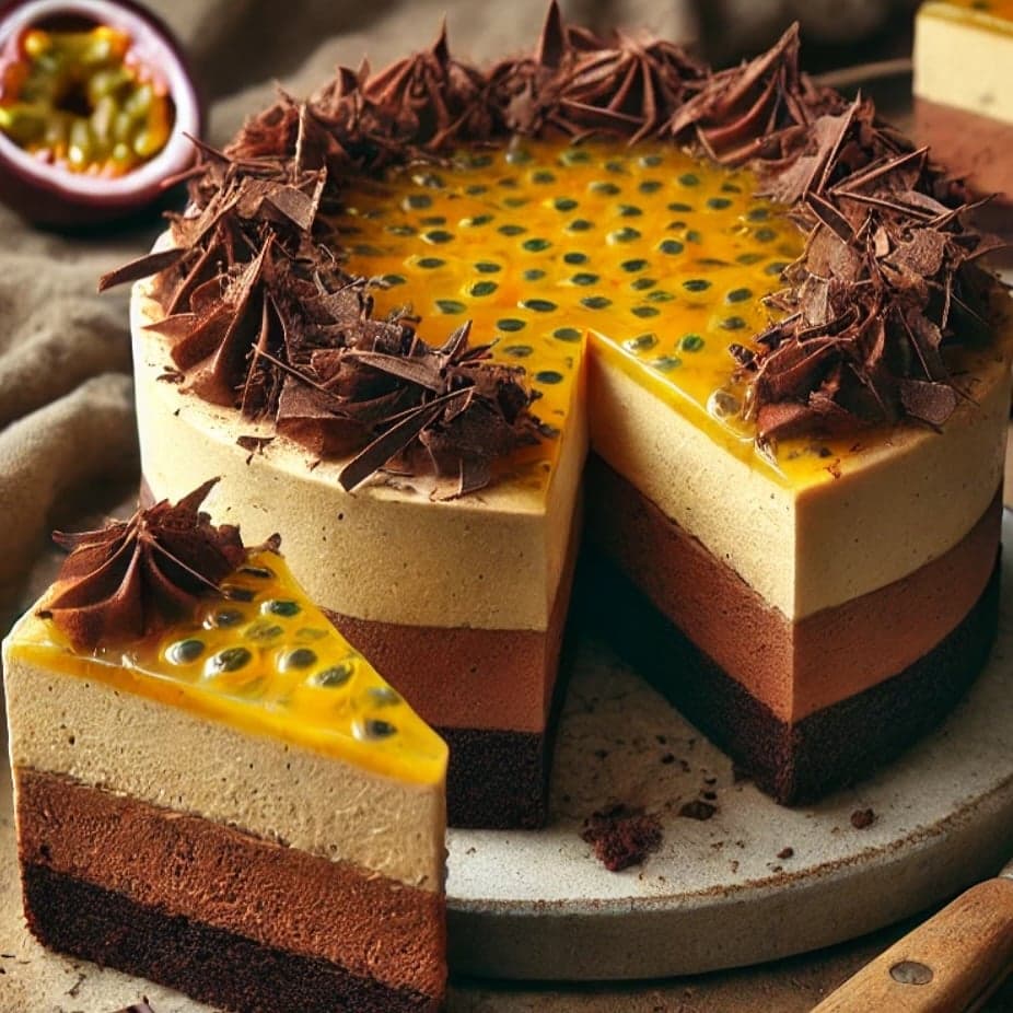Chocolate & Passion Fruit Mousse Cake