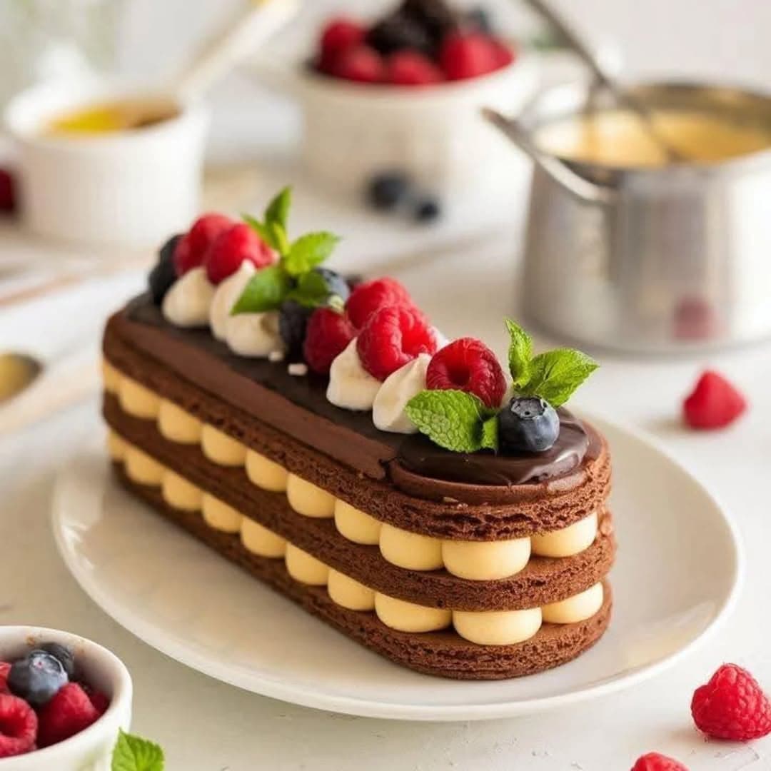 Chocolate & Vanilla Cream Layer Cake Recipe