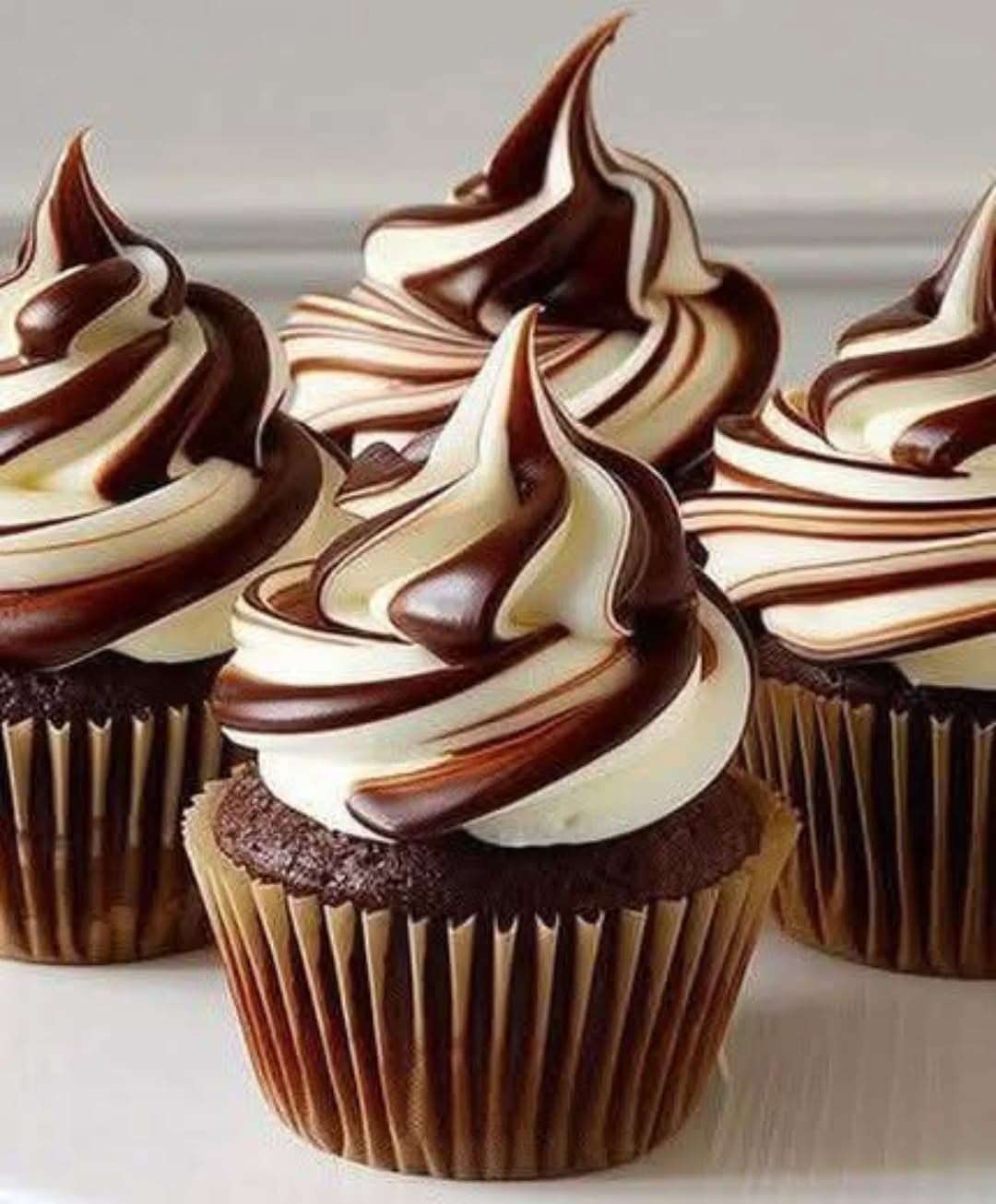 Chocolate Cupcakes with Swirled Vanilla & Chocolate Frosting