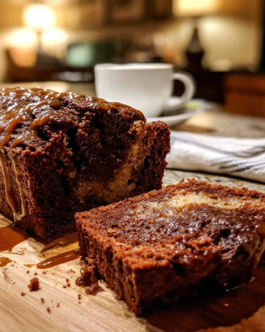 Chocolate Date Caramel Swirl Loaf