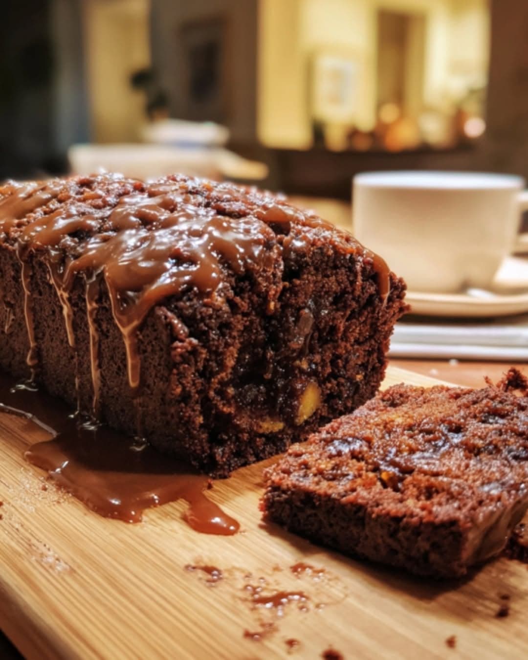 Chocolate Date Loaf With Brown Butter Glaze