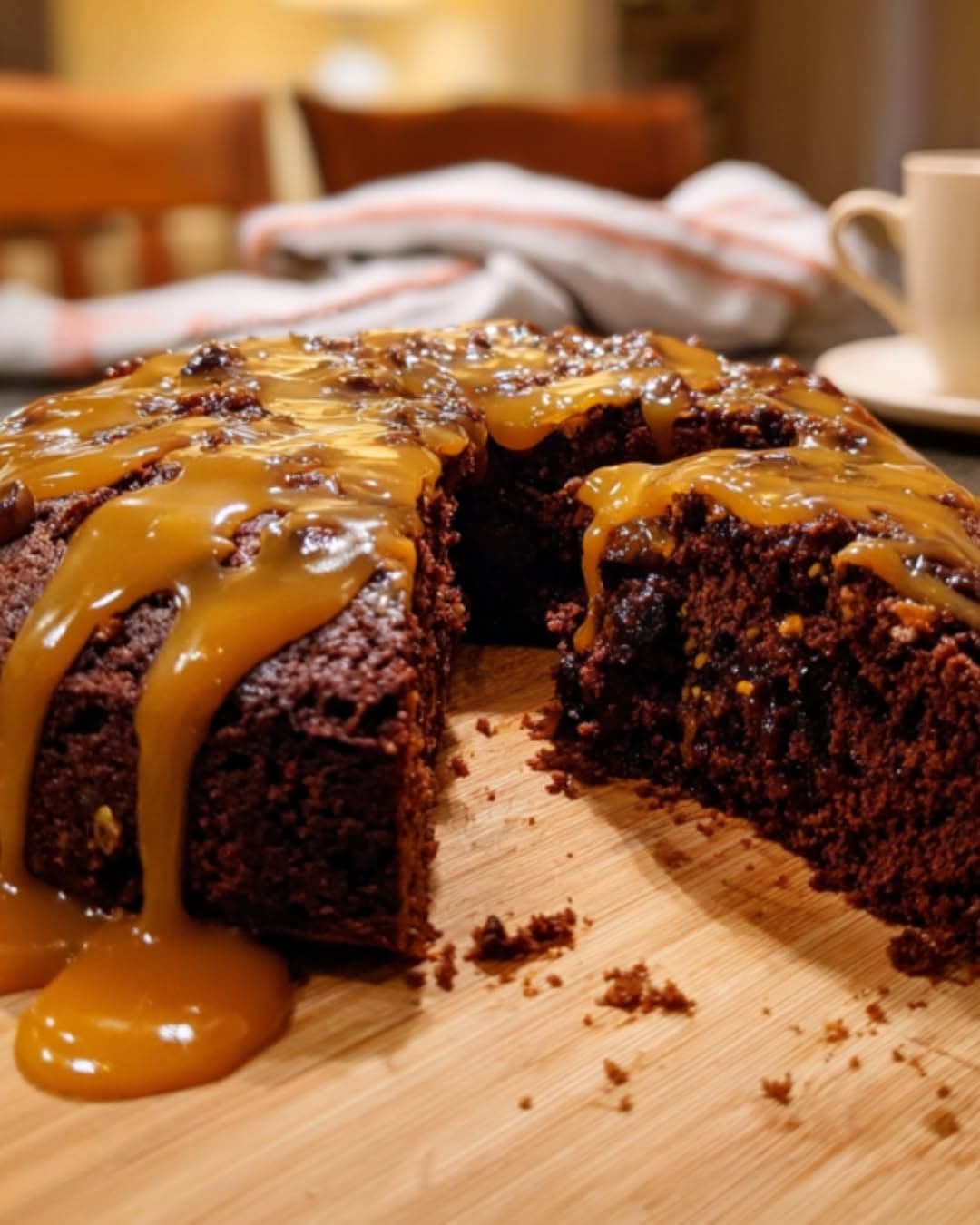 Chocolate Fig Cake with Toffee Glaze
