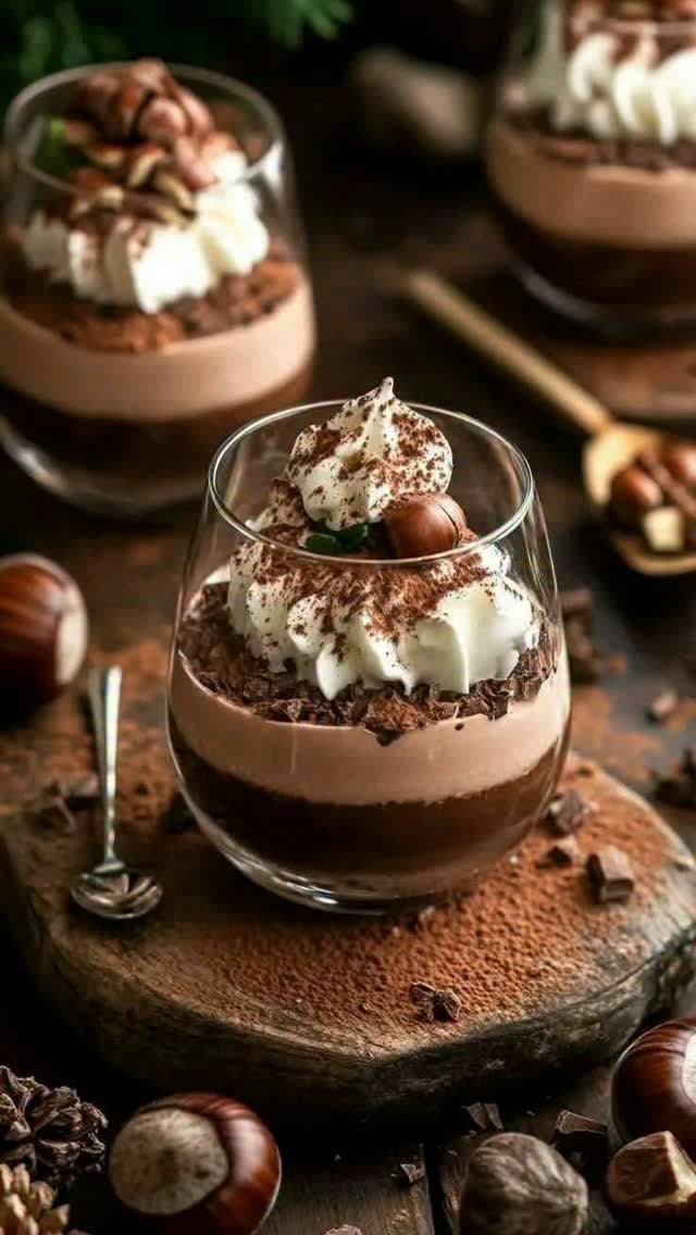 Chocolate Hazelnut Mousse Cups
