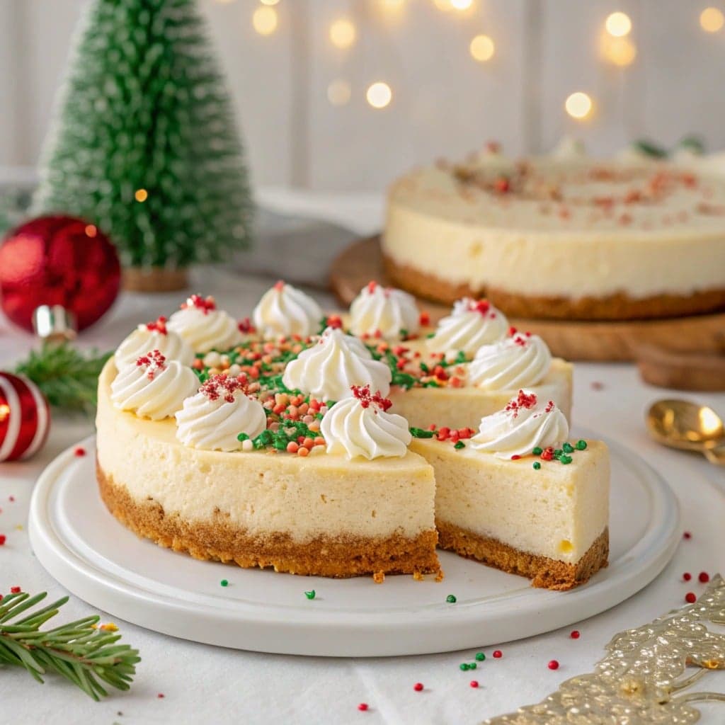 Christmas Sugar Cookie Cheesecake