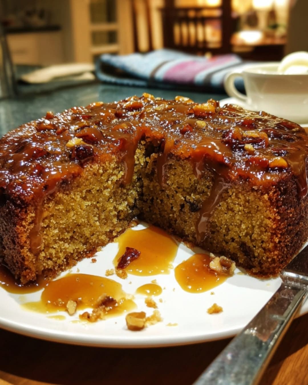 Classic British Sticky Toffee Pudding With Rich Toffee Sauce