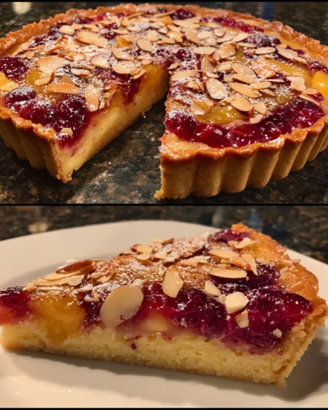 Cranberry Clementine Tart with Almond Crust