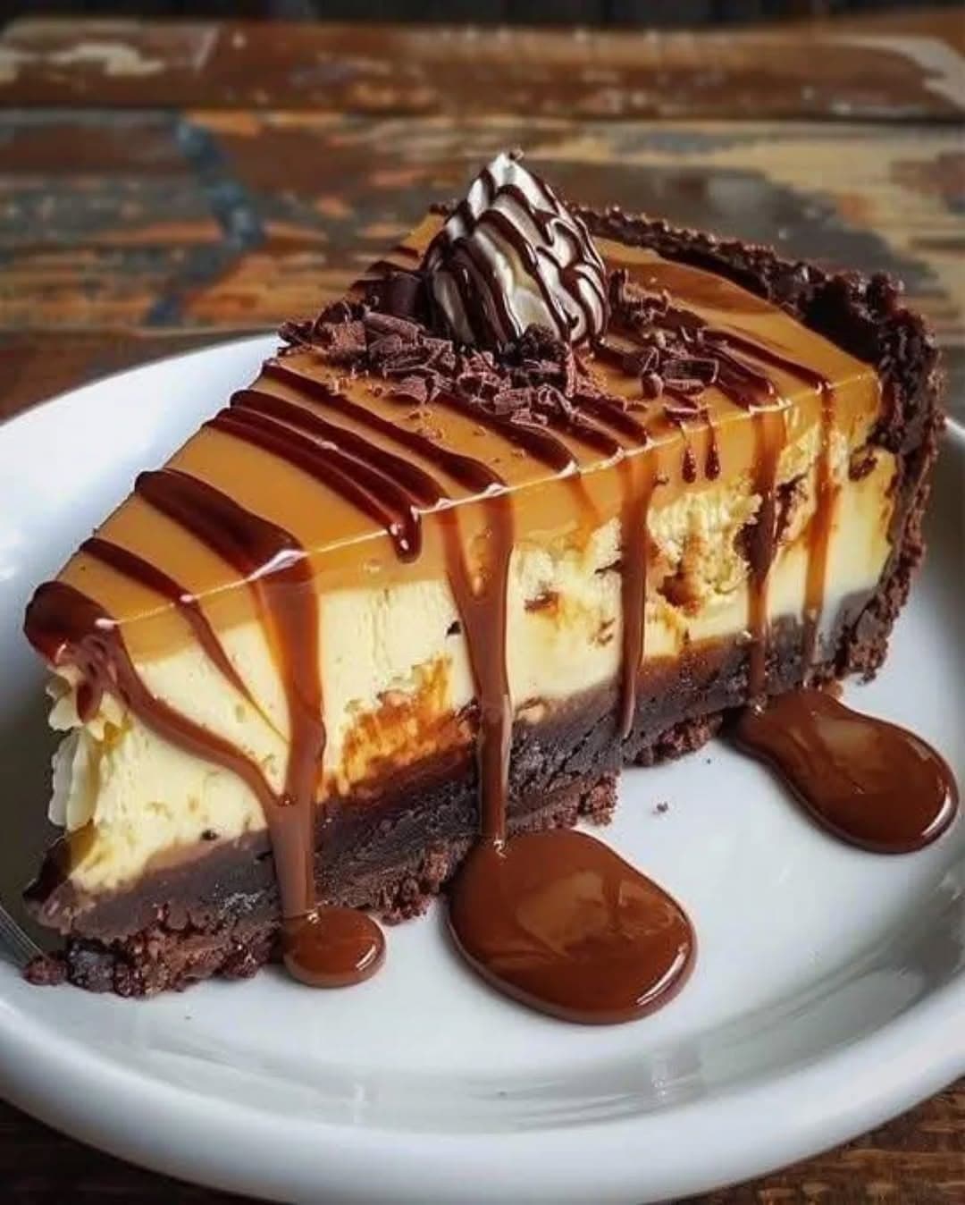 Decadent Caramel Chocolate Cheesecake