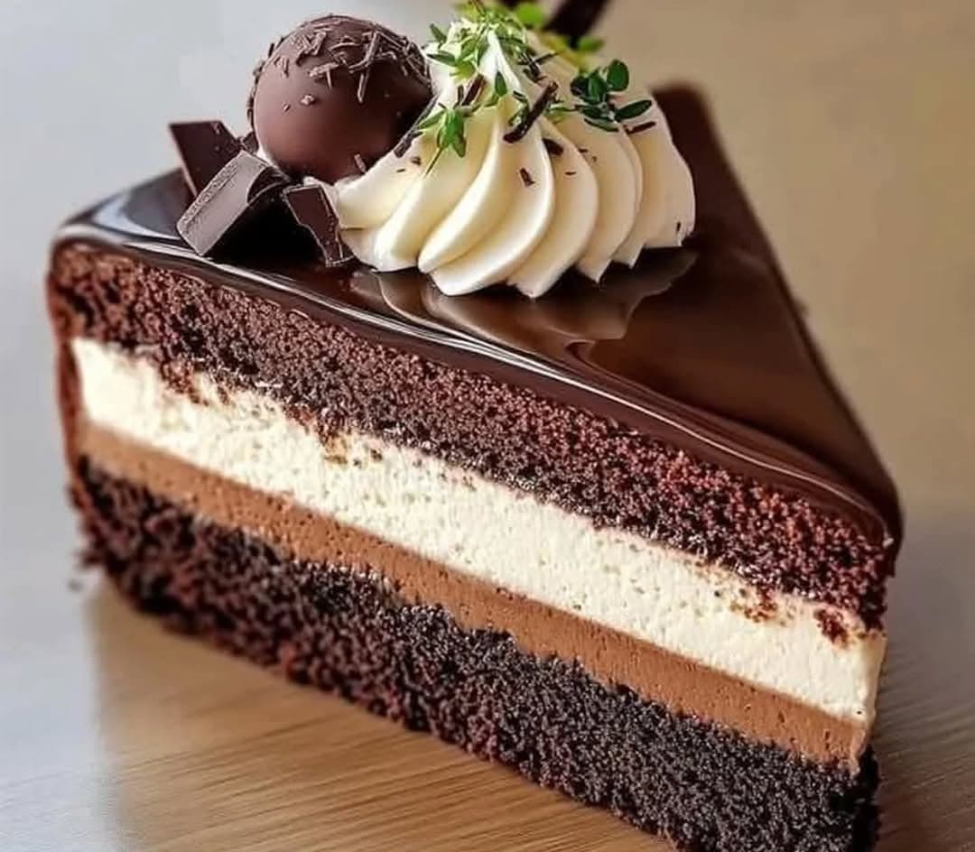 Decadent Triple Chocolate Mousse Cake