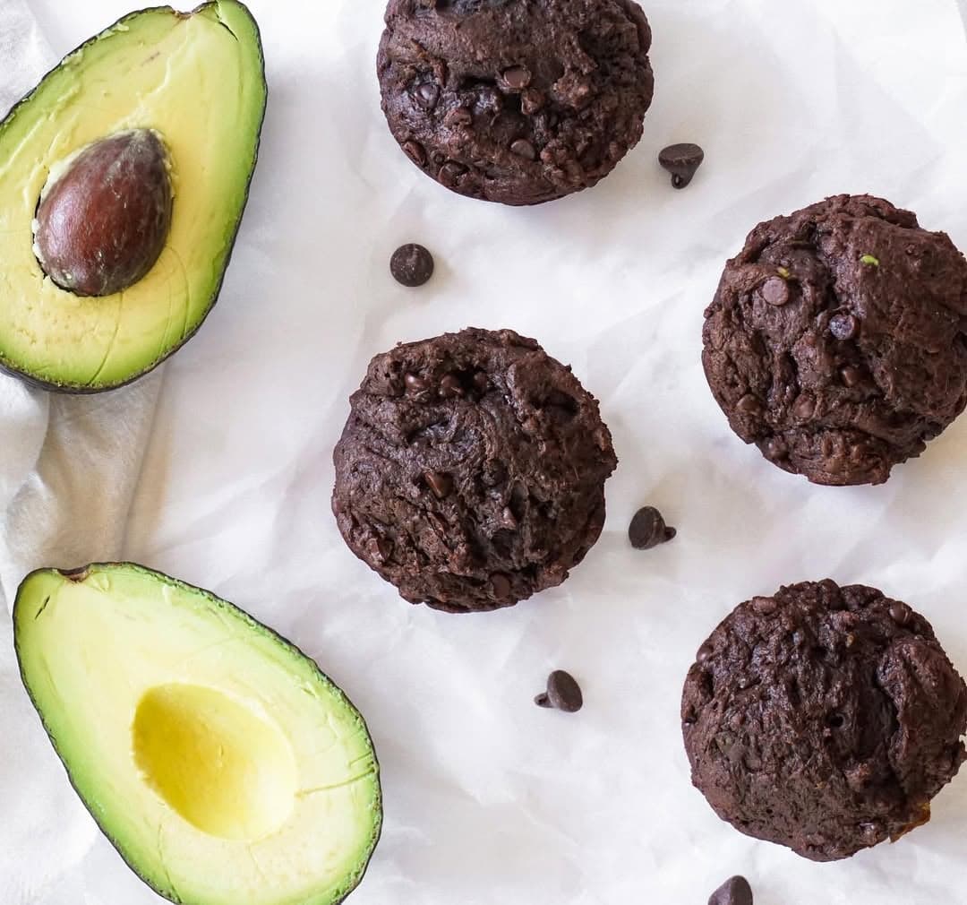 Double Chocolate Avocado Muffins