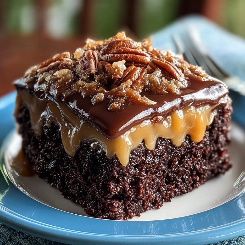 German Chocolate Poke Cake