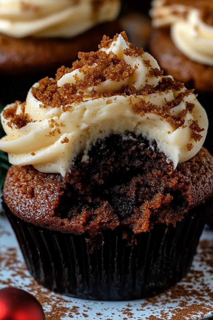 Gingerbread Cupcakes with Molasses Frosting