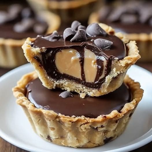 Heavenly Mini Peanut Butter & Chocolate Ganache Tarts