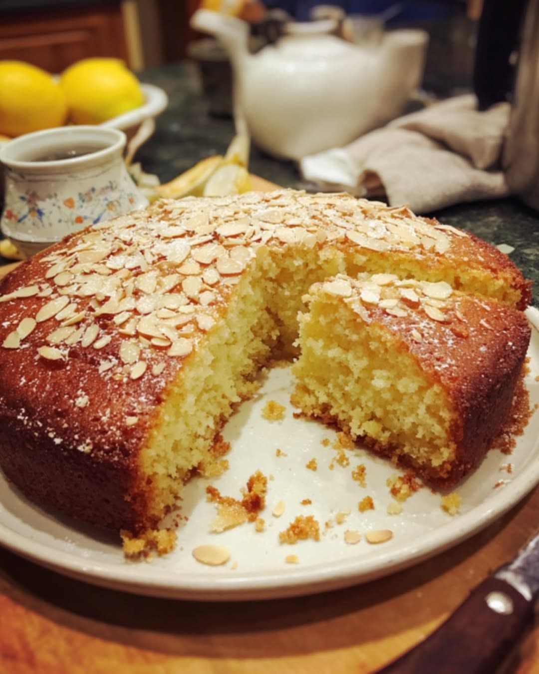 Lemon, Almond & Cardamom Tea Cake