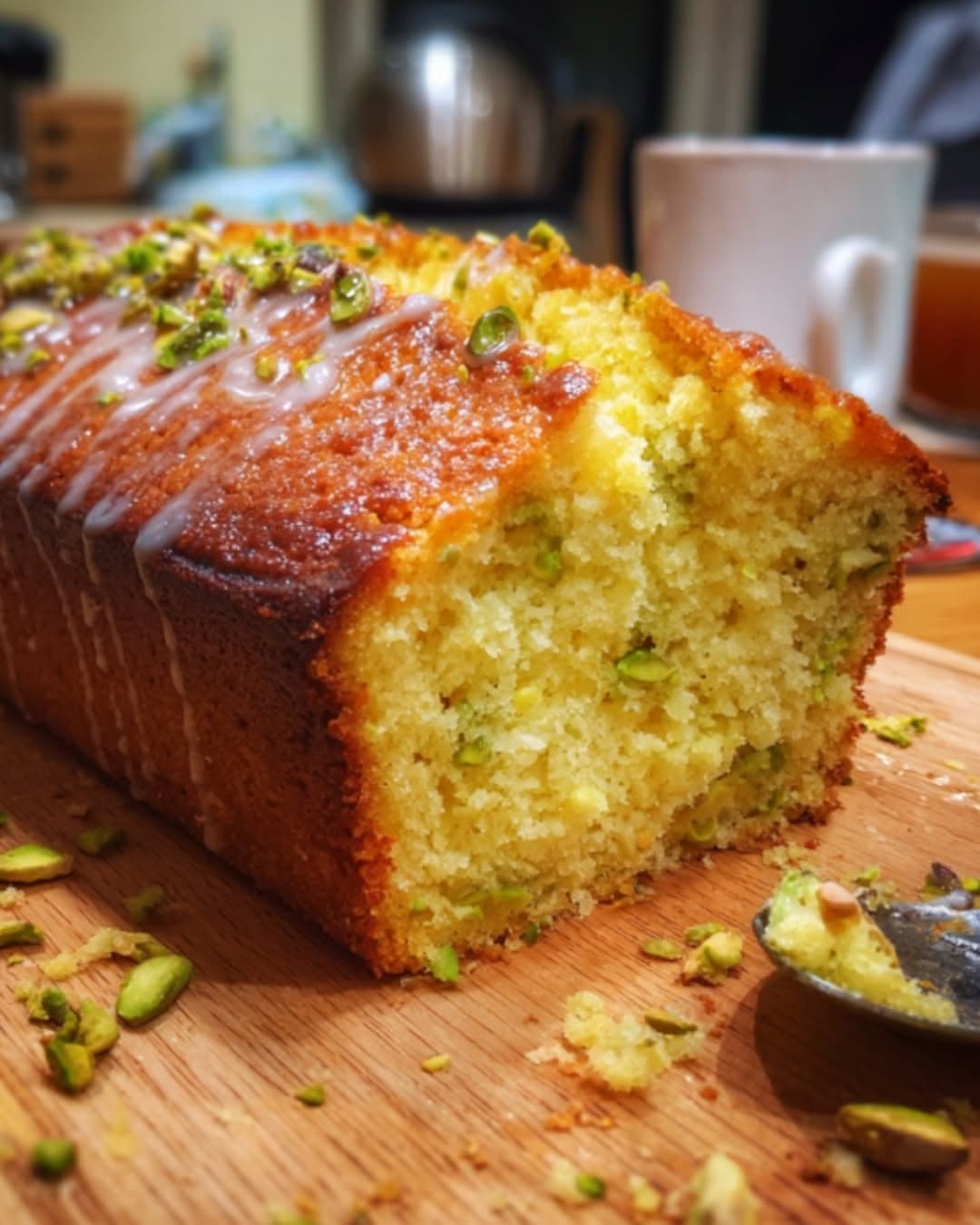 Lemon And Pistachio Drizzle Cake