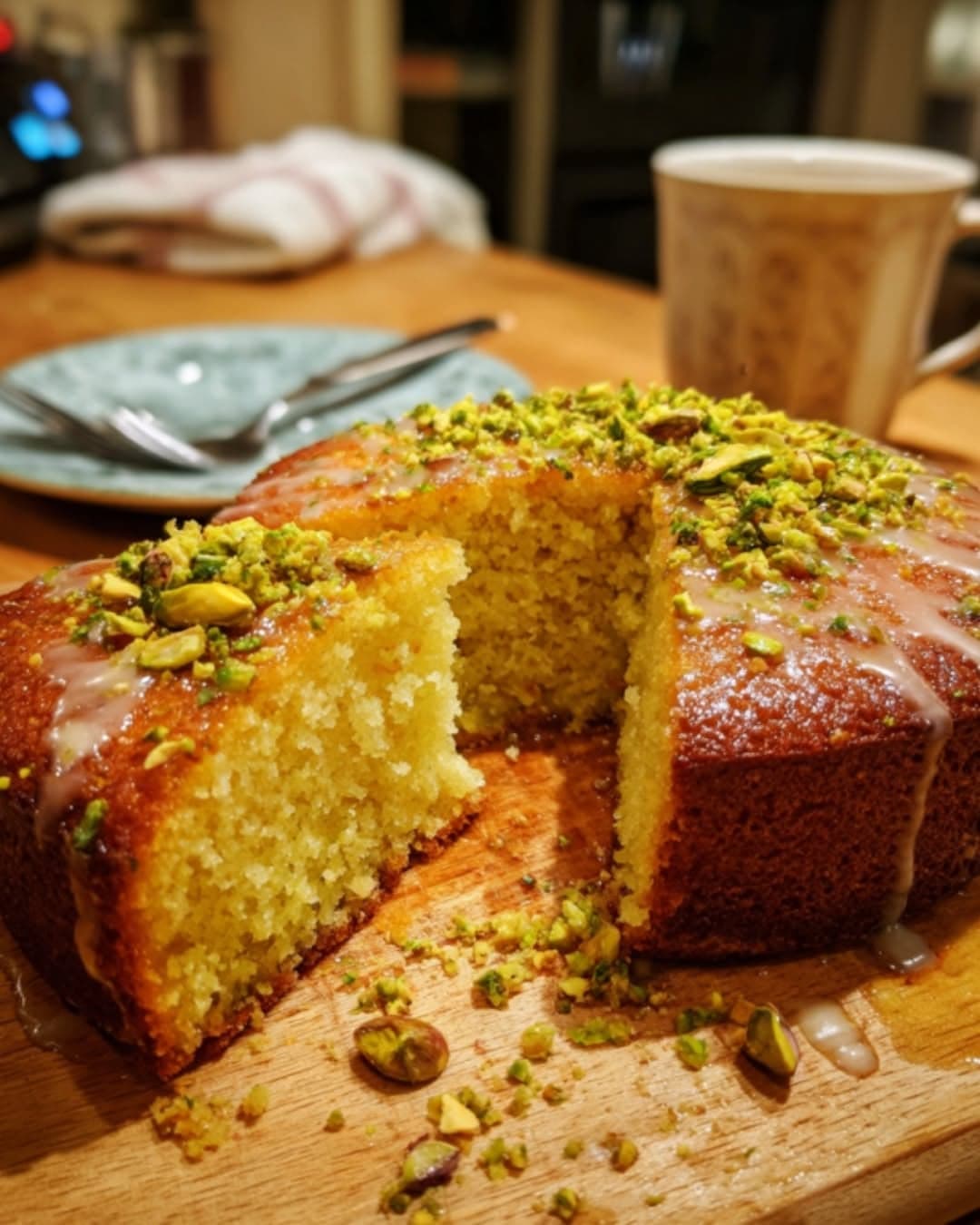 Lemon, Pistachio And Yogurt Cake