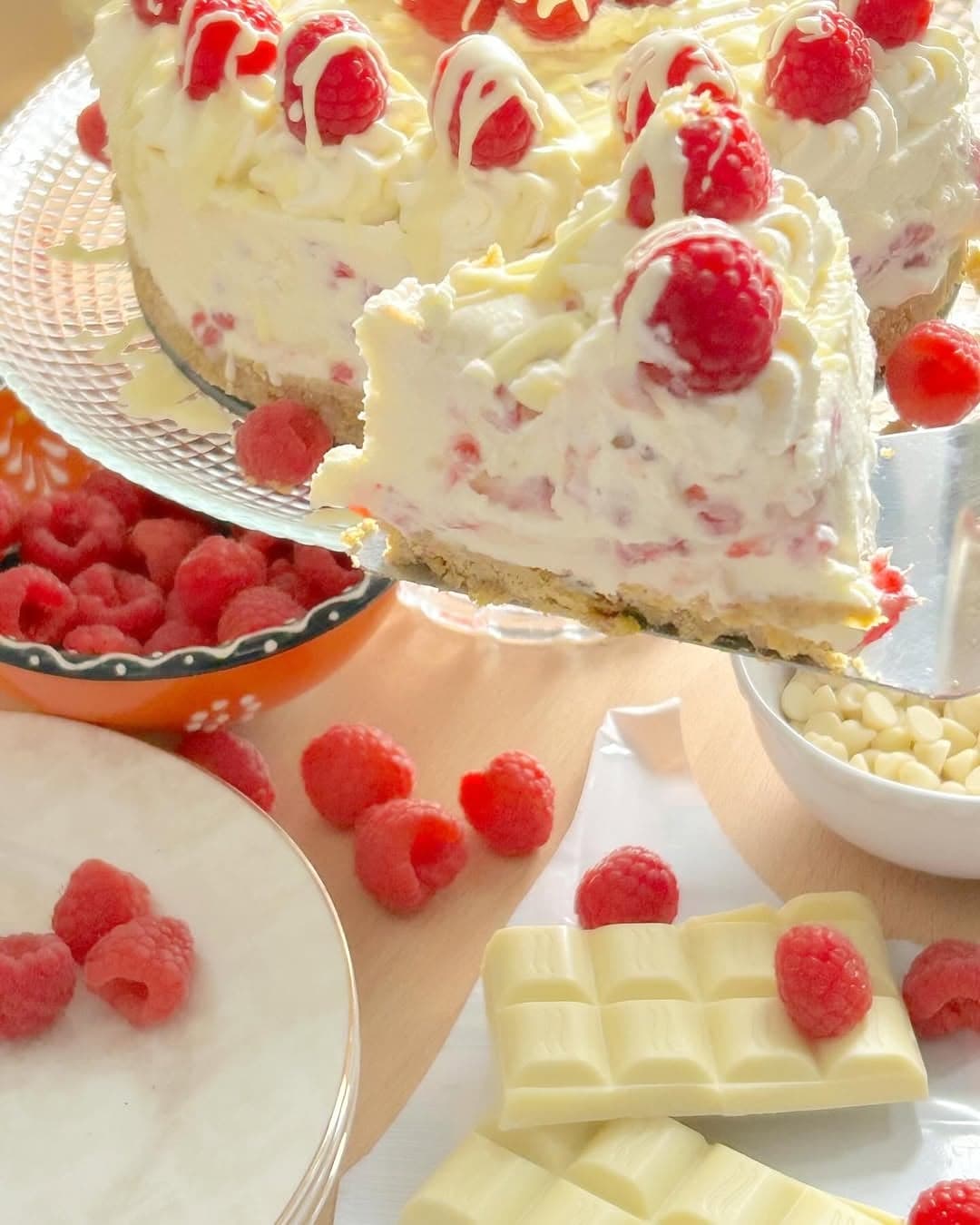 No Bake Raspberry And White Chocolate Cheesecake