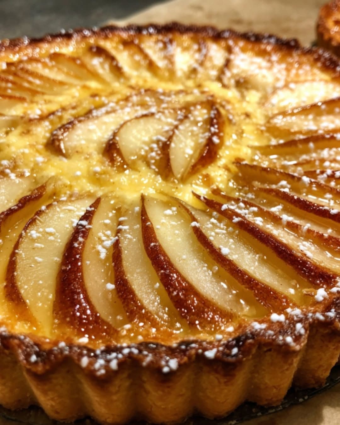Pear and Almond Tart with Honey Glaze