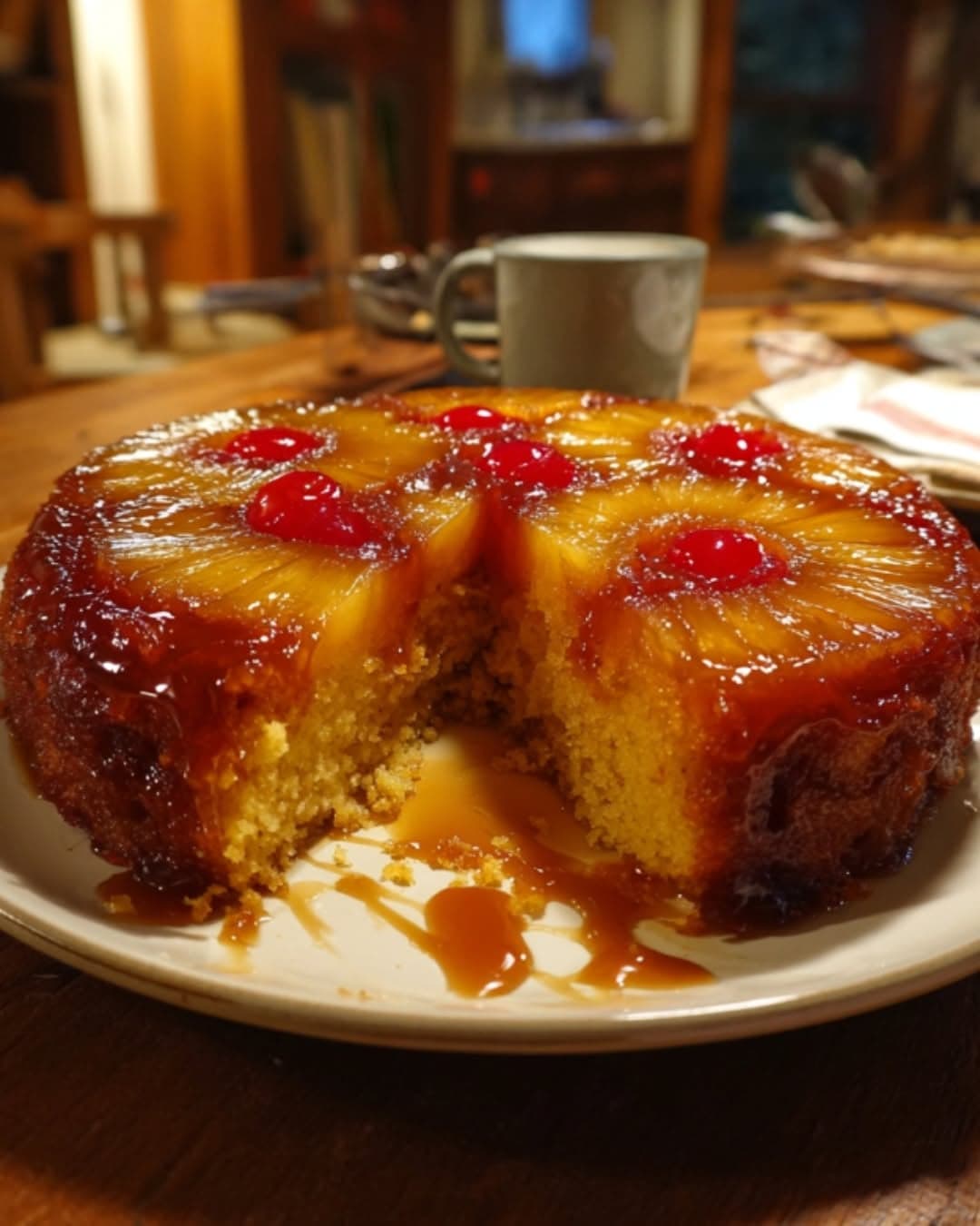 Pineapple Upside-Down Cake with Brown Sugar Caramel