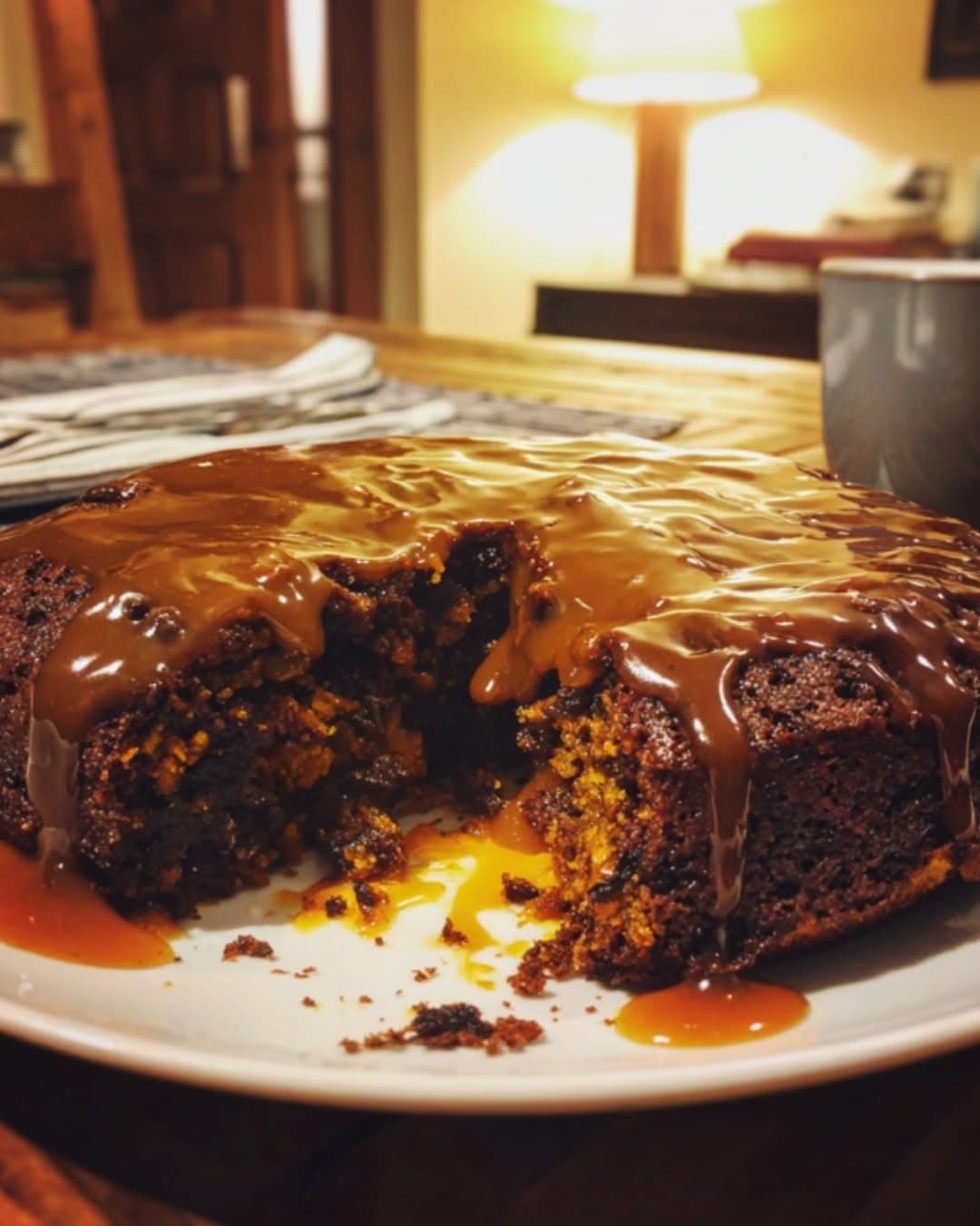 Pumpkin Chocolate Date Pudding Cake