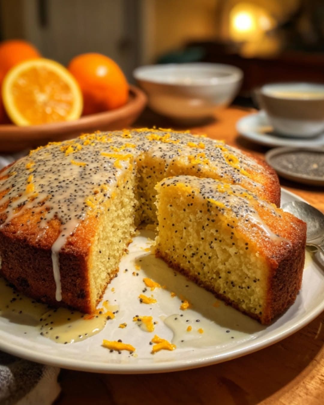 Semolina Cake With Yogurt, Orange Zest, And Poppy Seeds