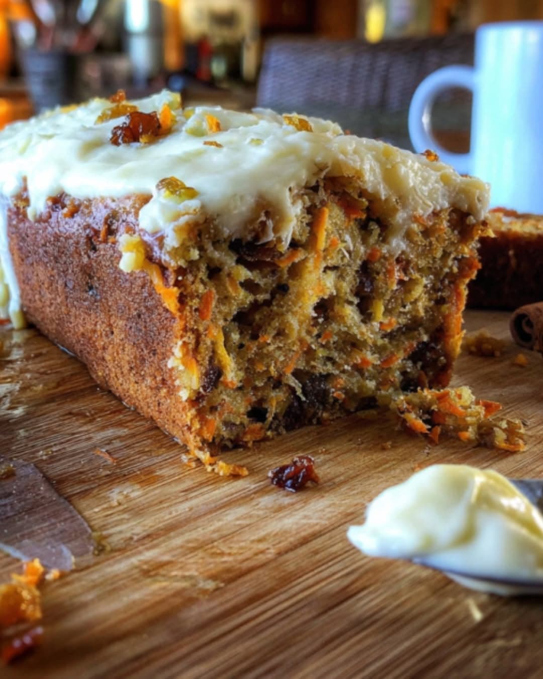 Sticky Apple, Carrot & Date Cake with Vanilla Cream