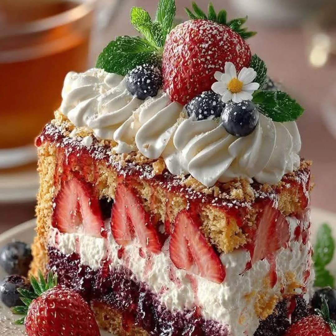 Strawberry & Blueberry Layer Cake