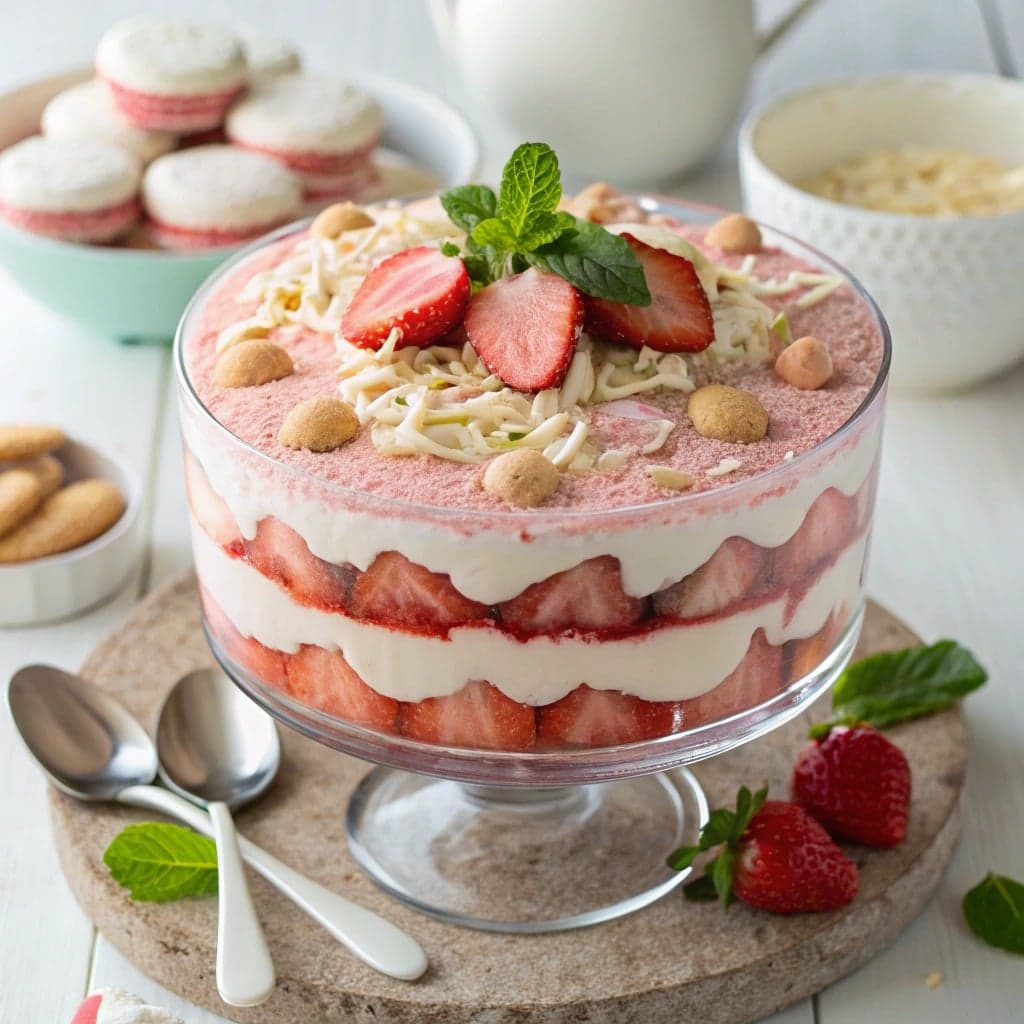 Strawberry Tiramisu With Pink Reims Biscuits