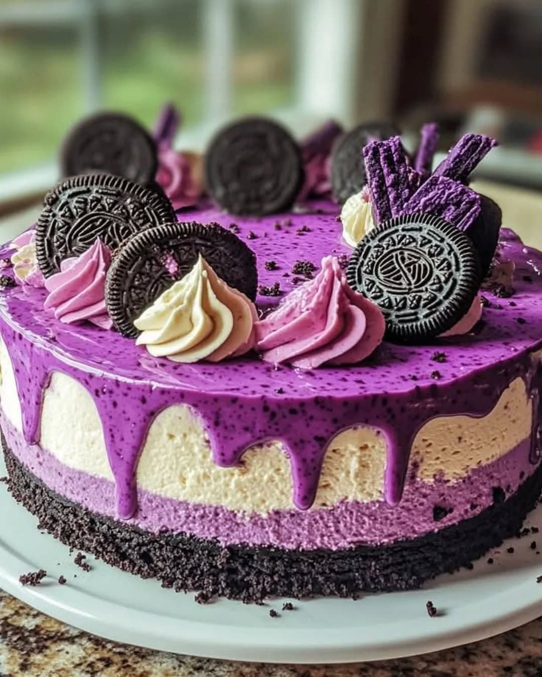Ube Oreo Cheesecake